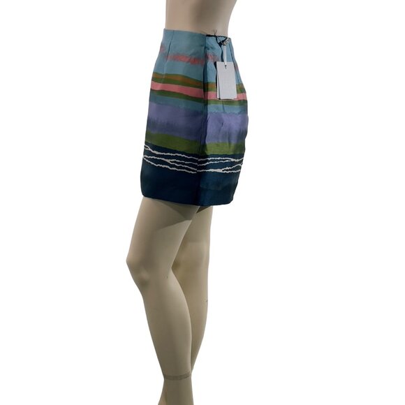 TED BAKER Womens Laken Striped Jacquard Mini Skirt Ted Size 1 US Size 4 - Picture 5 of 16